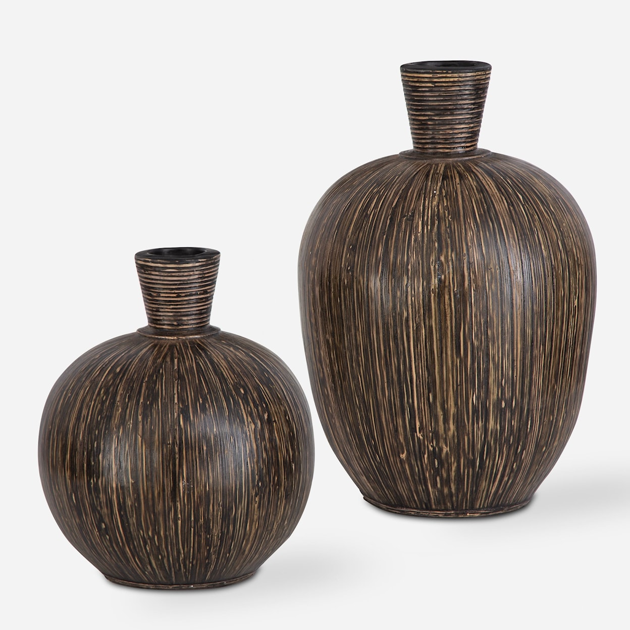 Uttermost Islander Islander Black Vases S/2