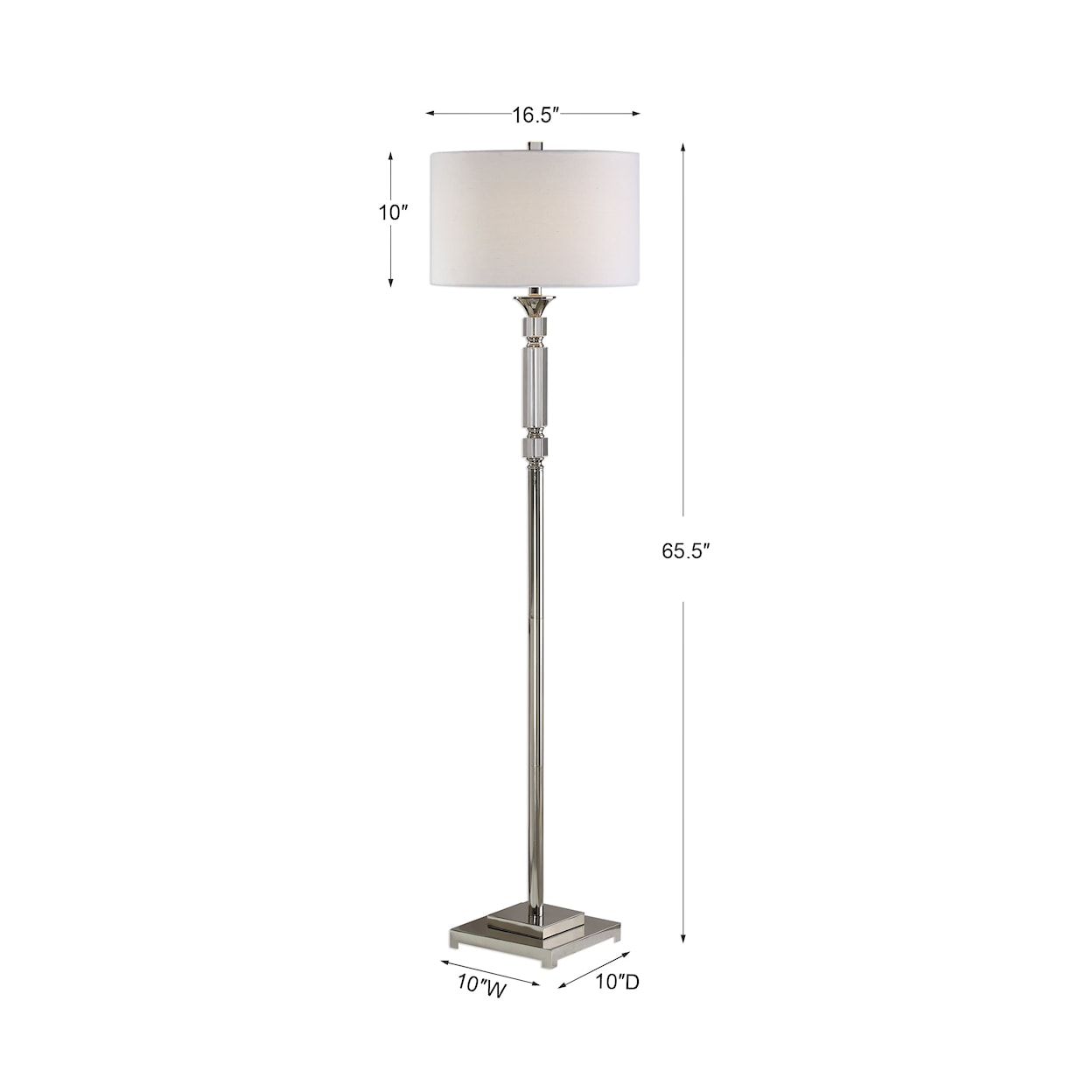 Uttermost Floor Lamps Volusia Nickel Floor Lamp