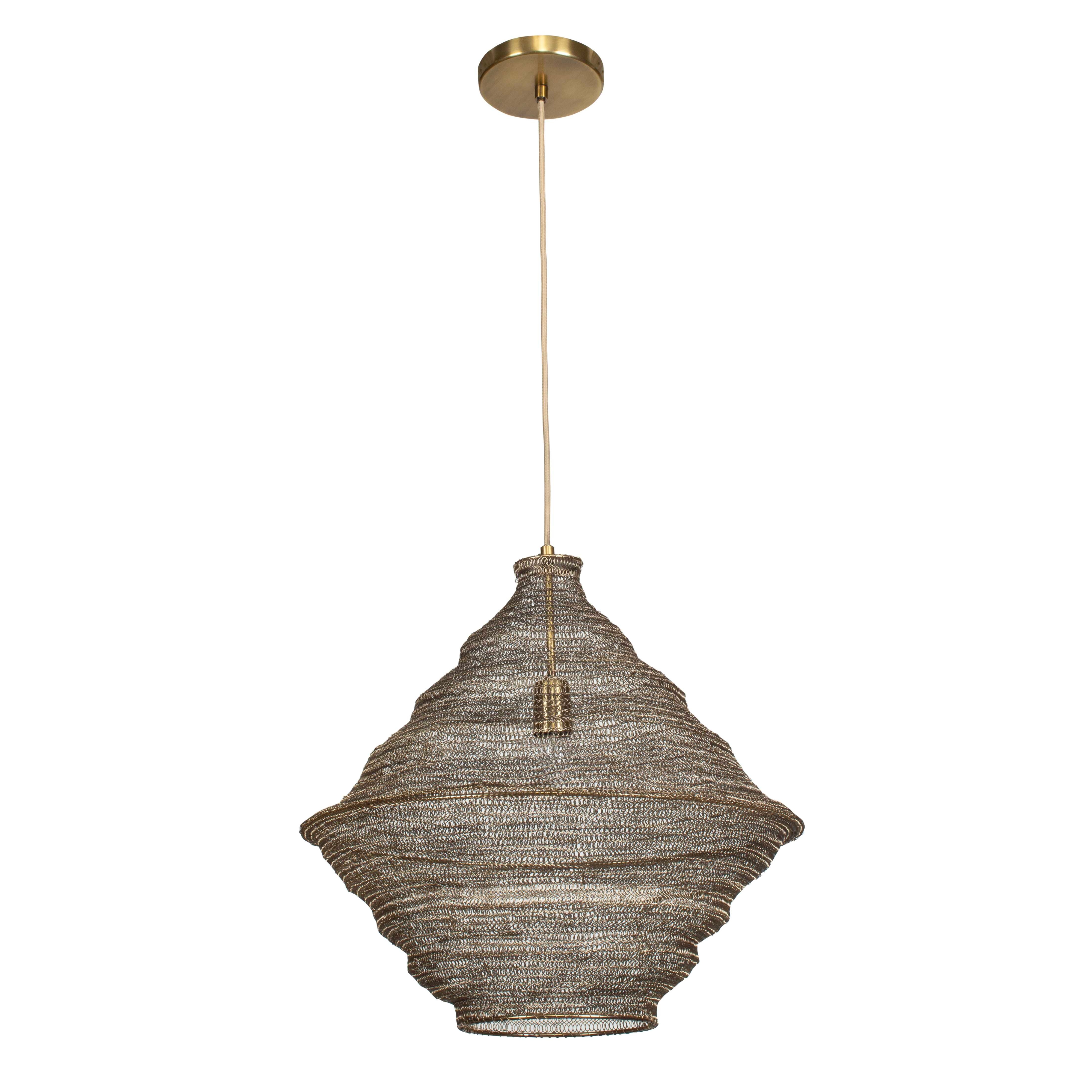 Uttermost Sigh Sigh Woven Brass 1 Light Pendant