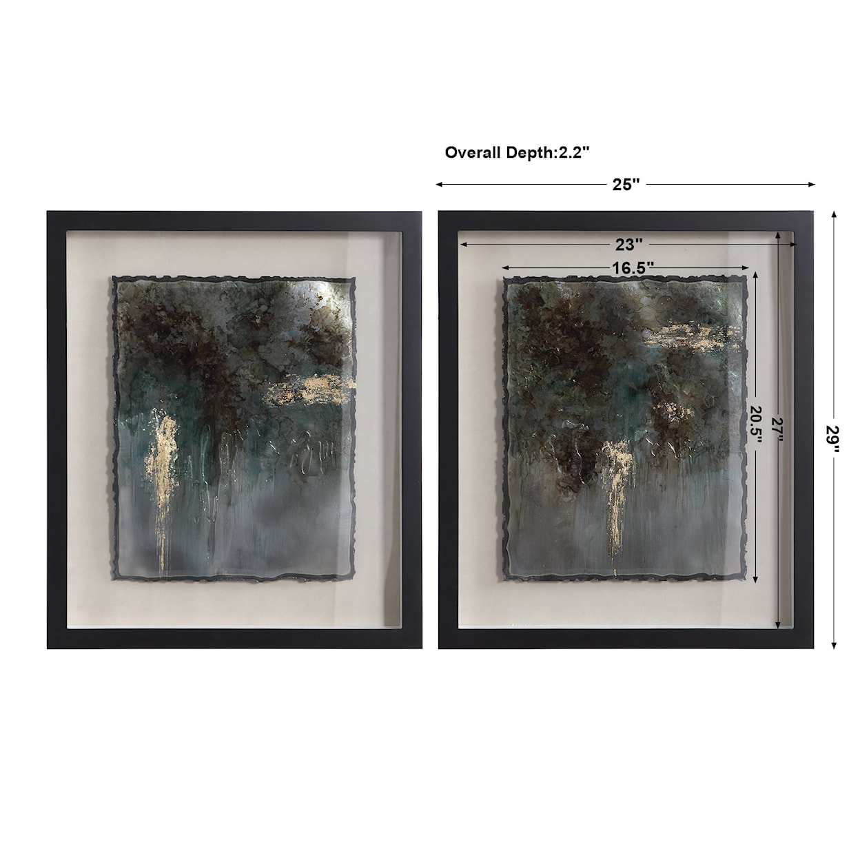 Uttermost Framed Prints Rustic Patina Framed Prints, Set/2