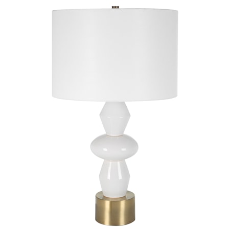 Table Lamp with Gold and Ivory Base