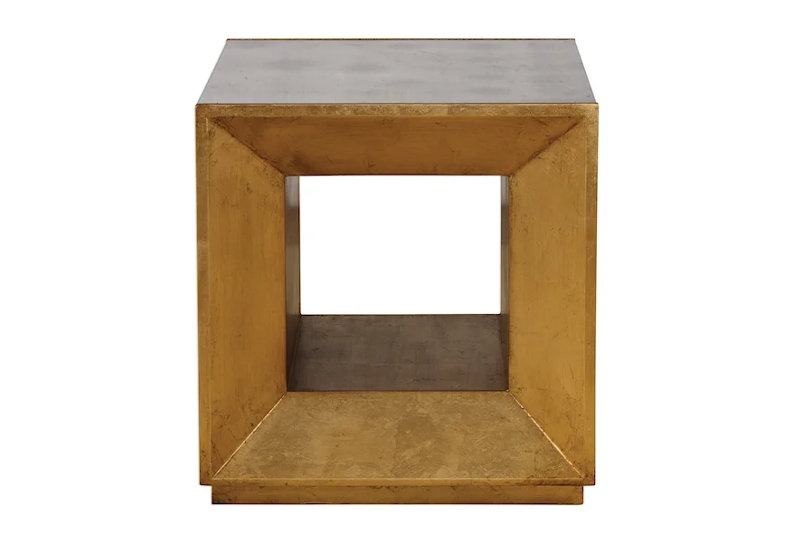 Accent Furniture - Occasional Tables Flair Gold Cube Table by Uttermost at Mueller Furniture