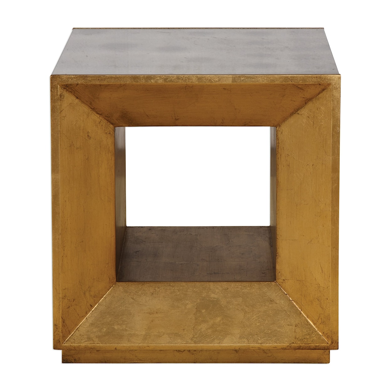 Uttermost Accent Furniture - Occasional Tables Flair Gold Cube Table