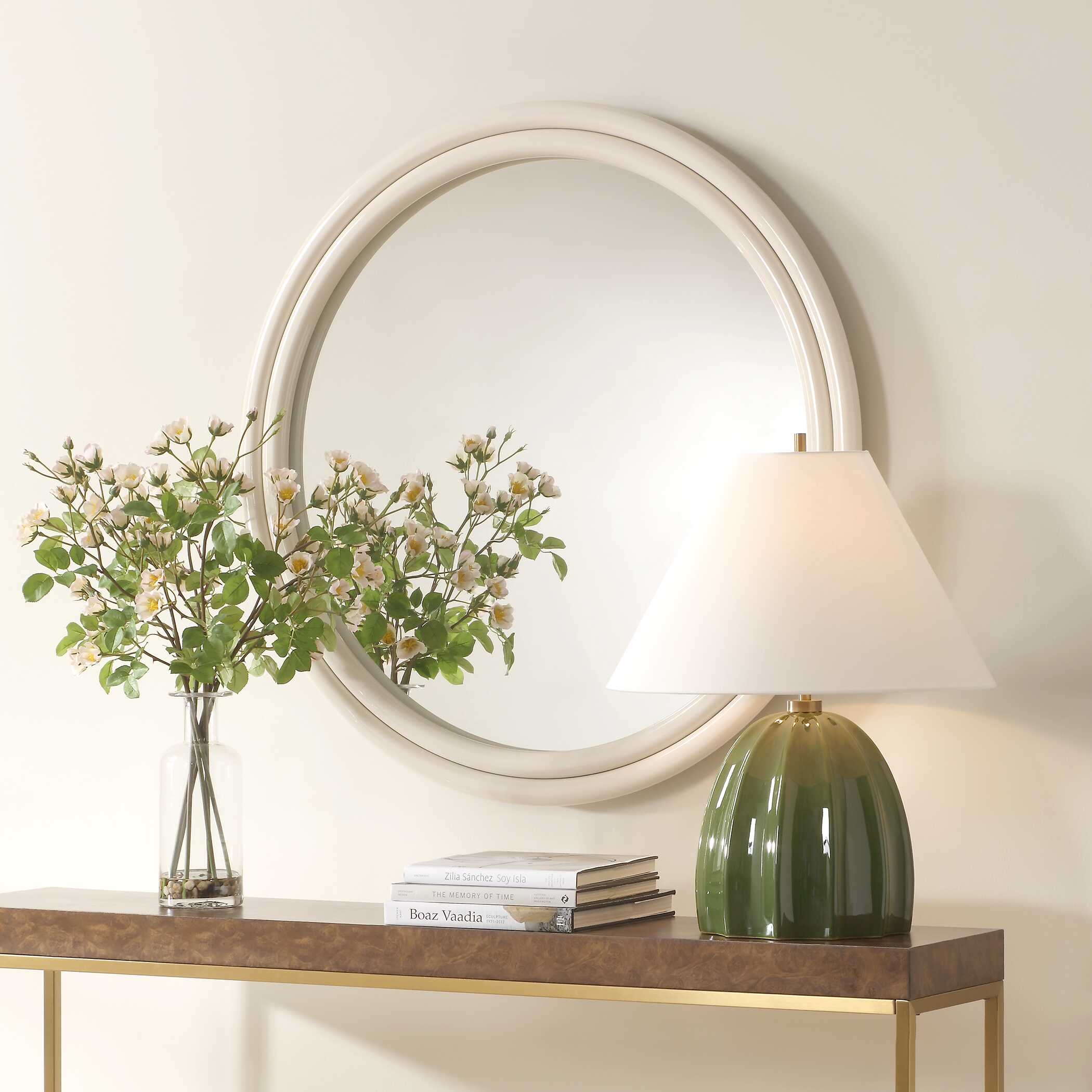 Florian Warm White Round Mirror