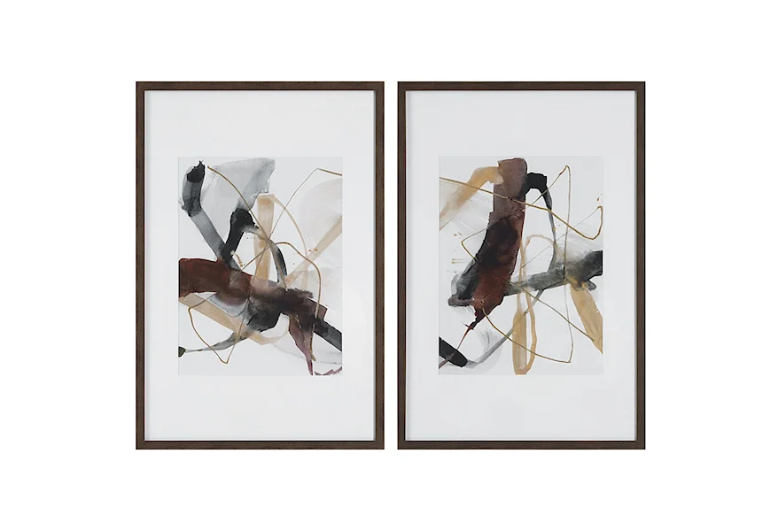 Burgundy Interjection Burgundy Interjection Abstract Prints, Set/2 by Uttermost at Janeen's Furniture Gallery