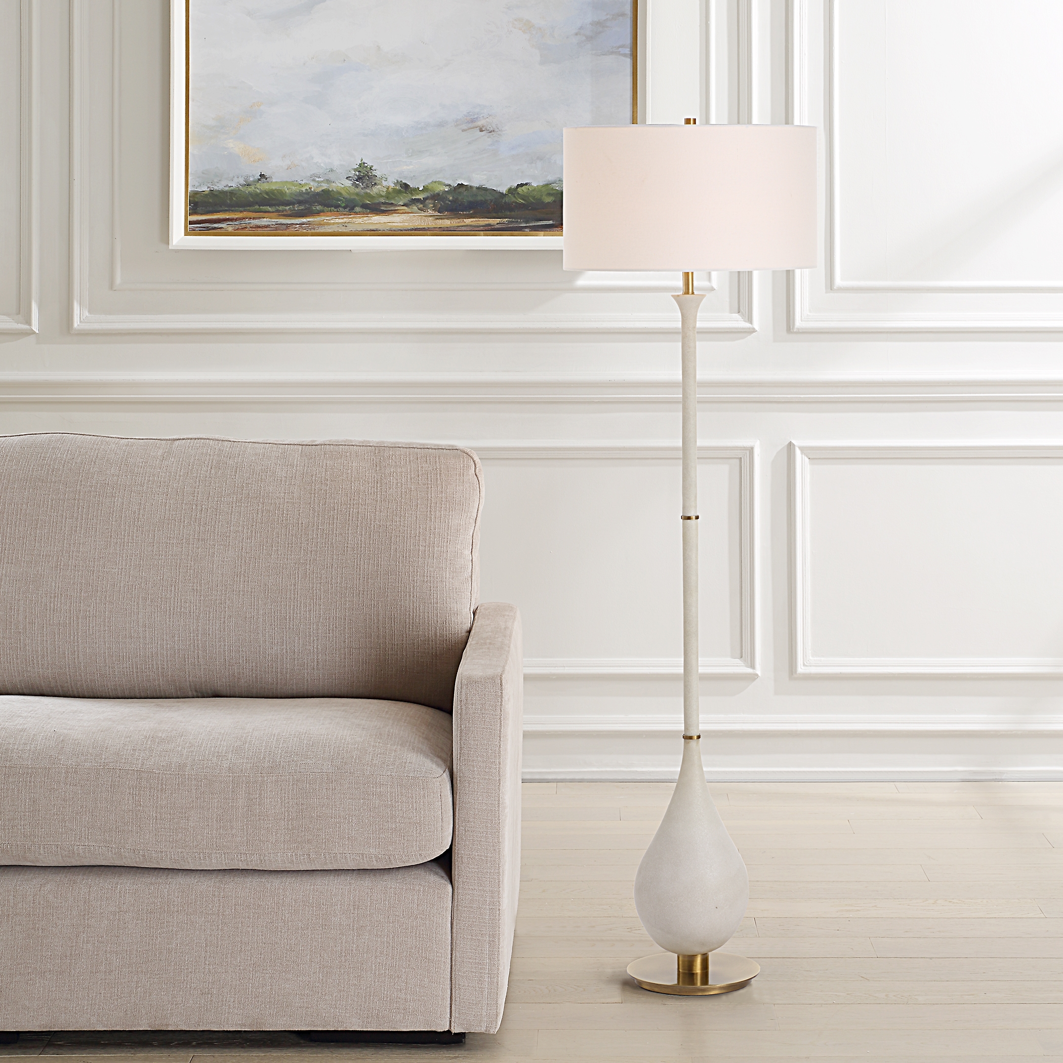 Uttermost Dewdrop Dewdrop Ivory Floor Lamp