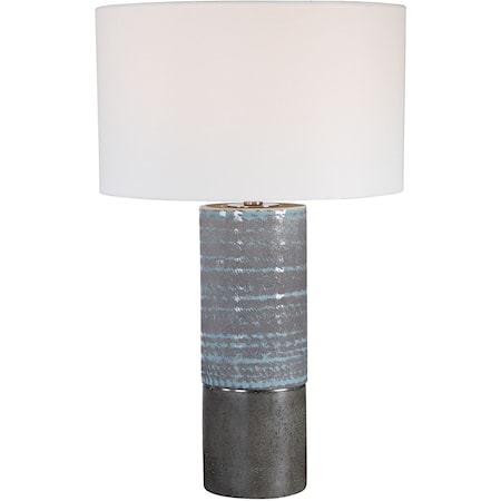Gray Textured Table Lamp