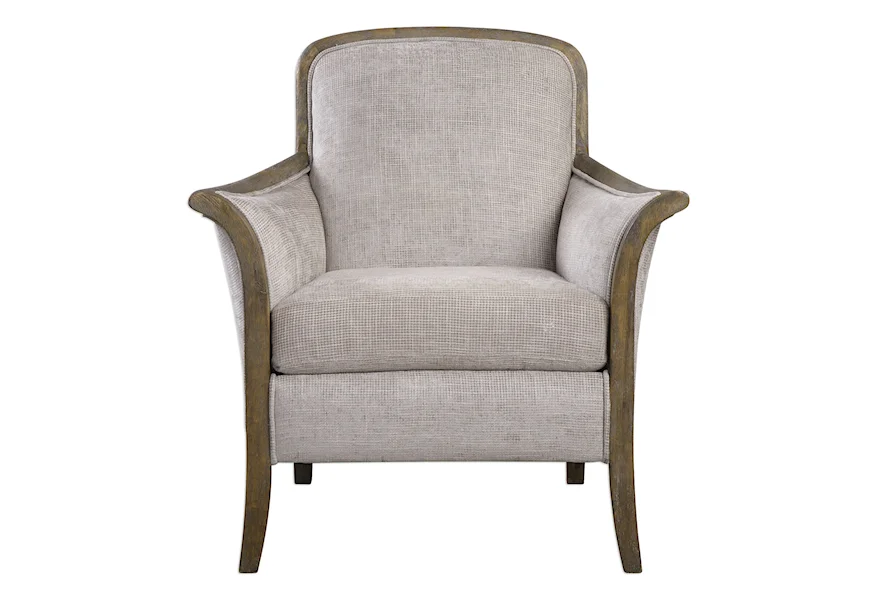 Accent Furniture - Accent Chairs Brittoney Taupe Armchair by Uttermost at Corner Furniture