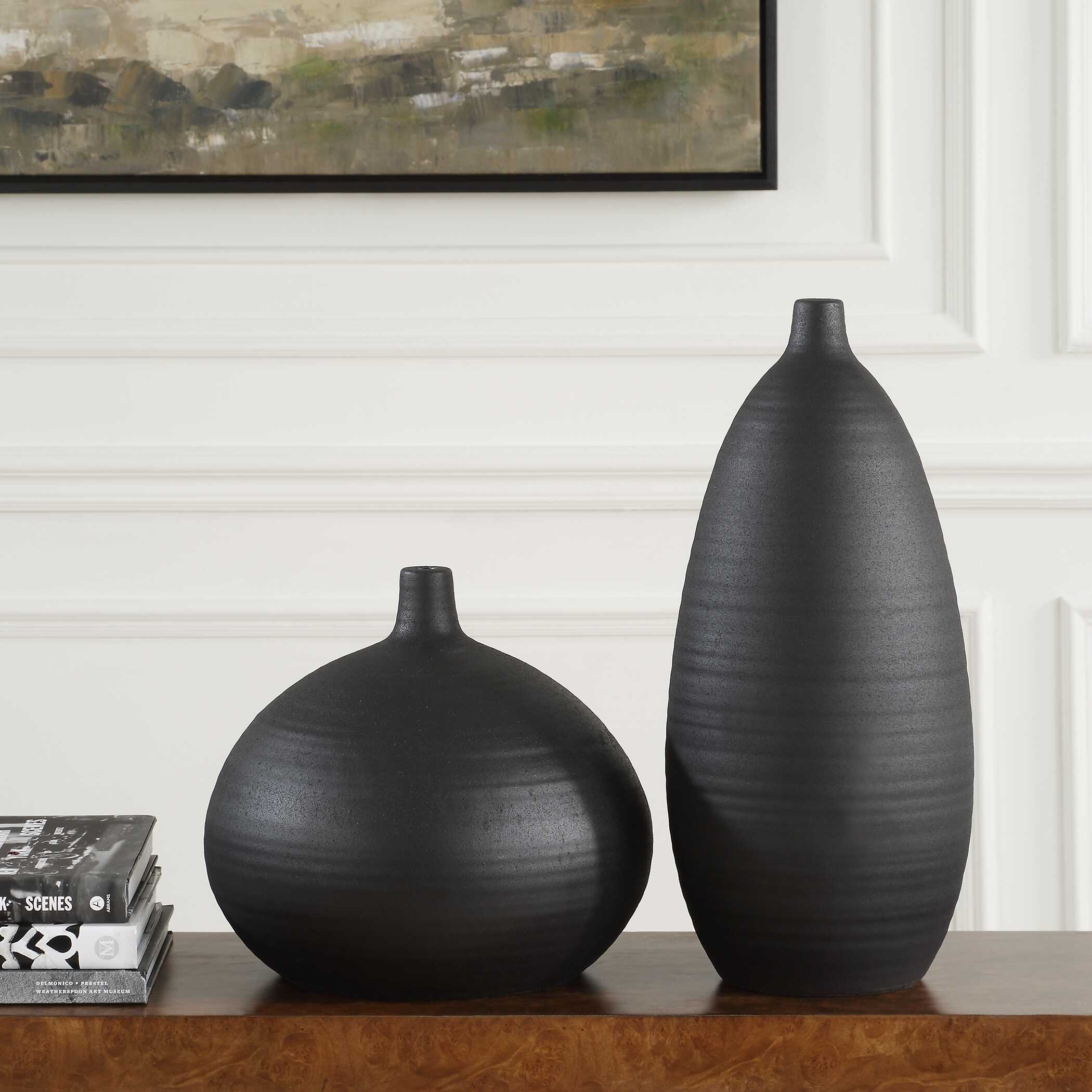 Bower Black Vases