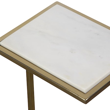 Elevate White Marble Drink Table