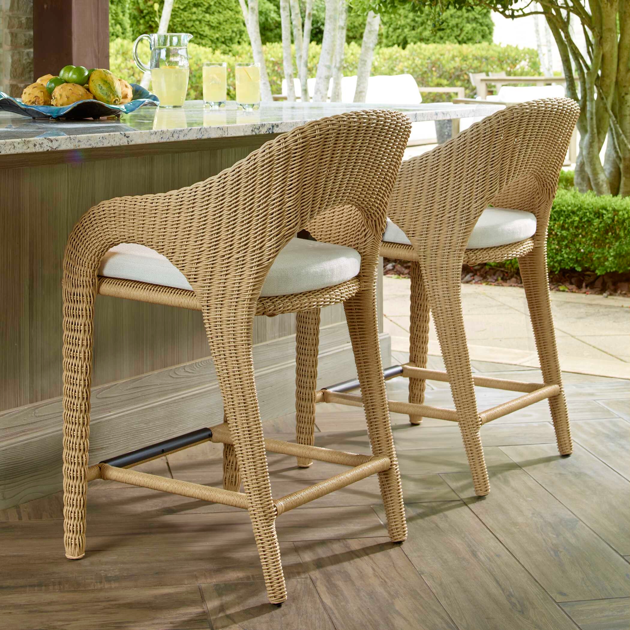 Kavali Outdoor Wicker Counter Stool