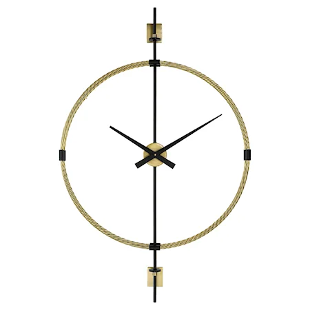 Contemporary Wall Clock with Metal Frame
