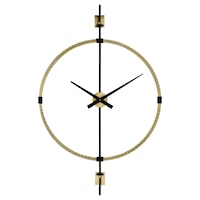 Contemporary Wall Clock with Metal Frame