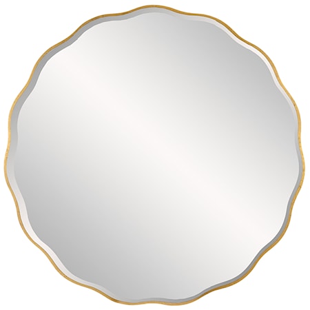 Aneta Large Gold Round Mirror