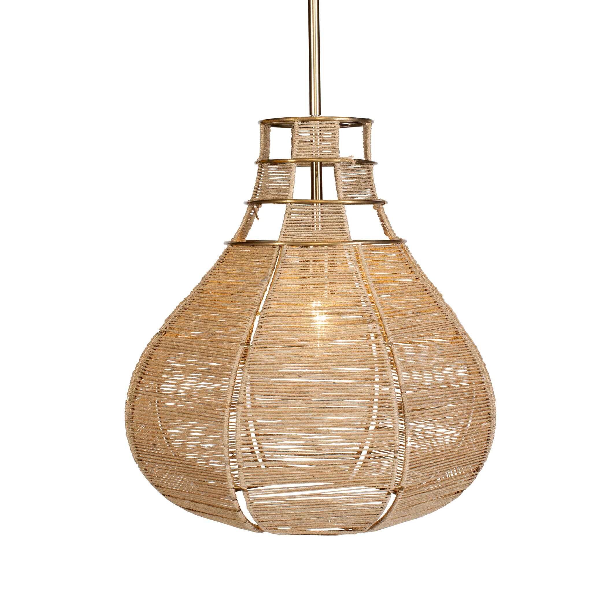 Hestia 1 Light Natural Rope Pendant