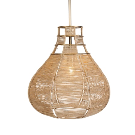 Hestia 1 Light Natural Rope Pendant