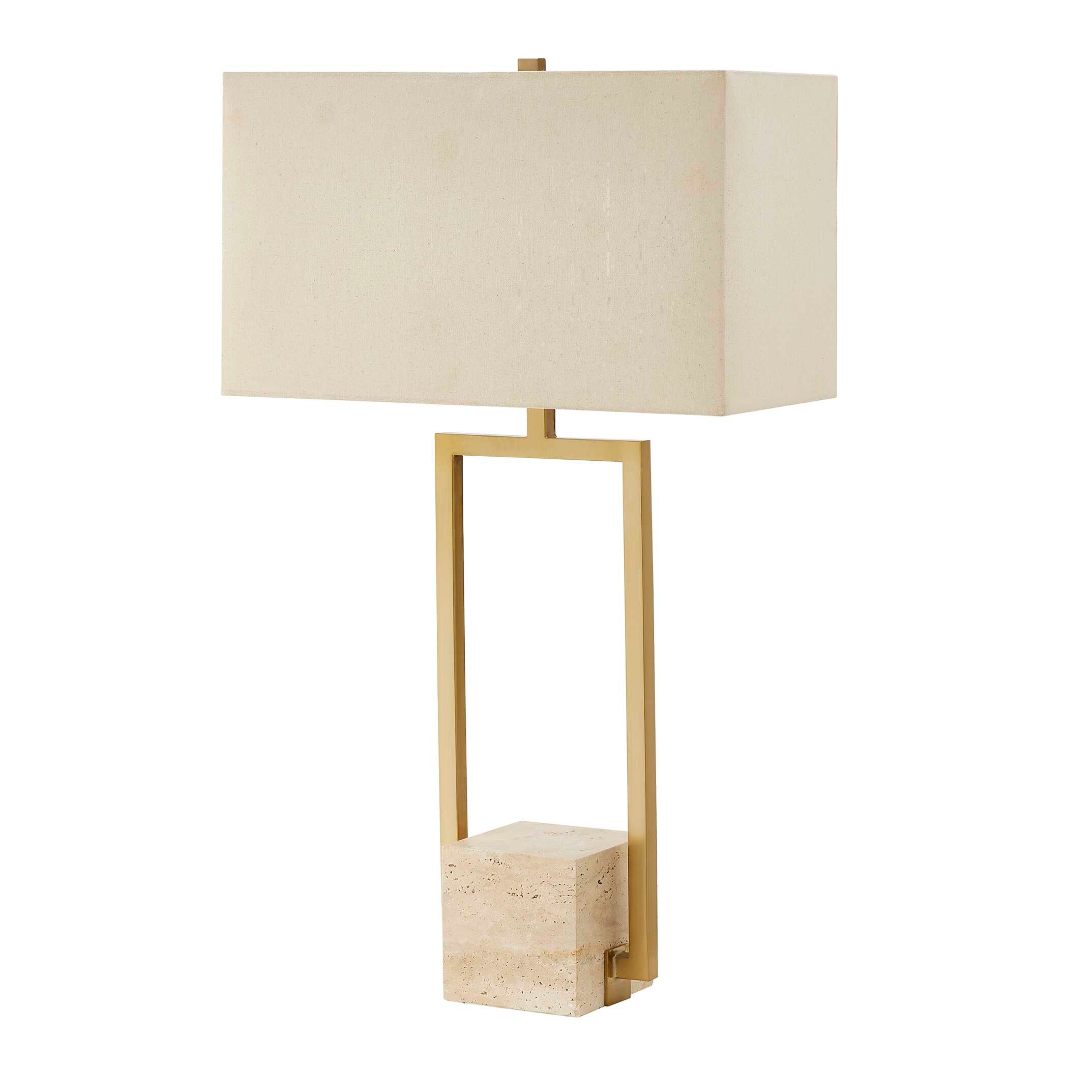 Warrick Modern Travertine Table Lamp