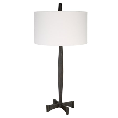 Rust Metal Table Lamp with Tapered Base