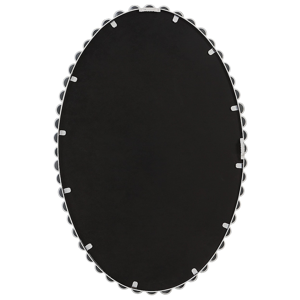 Uttermost Serna Oval Wall Mirror with White Mirror Trim