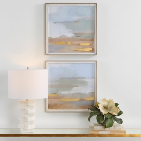 Abstract Coastline Framed Prints S/2