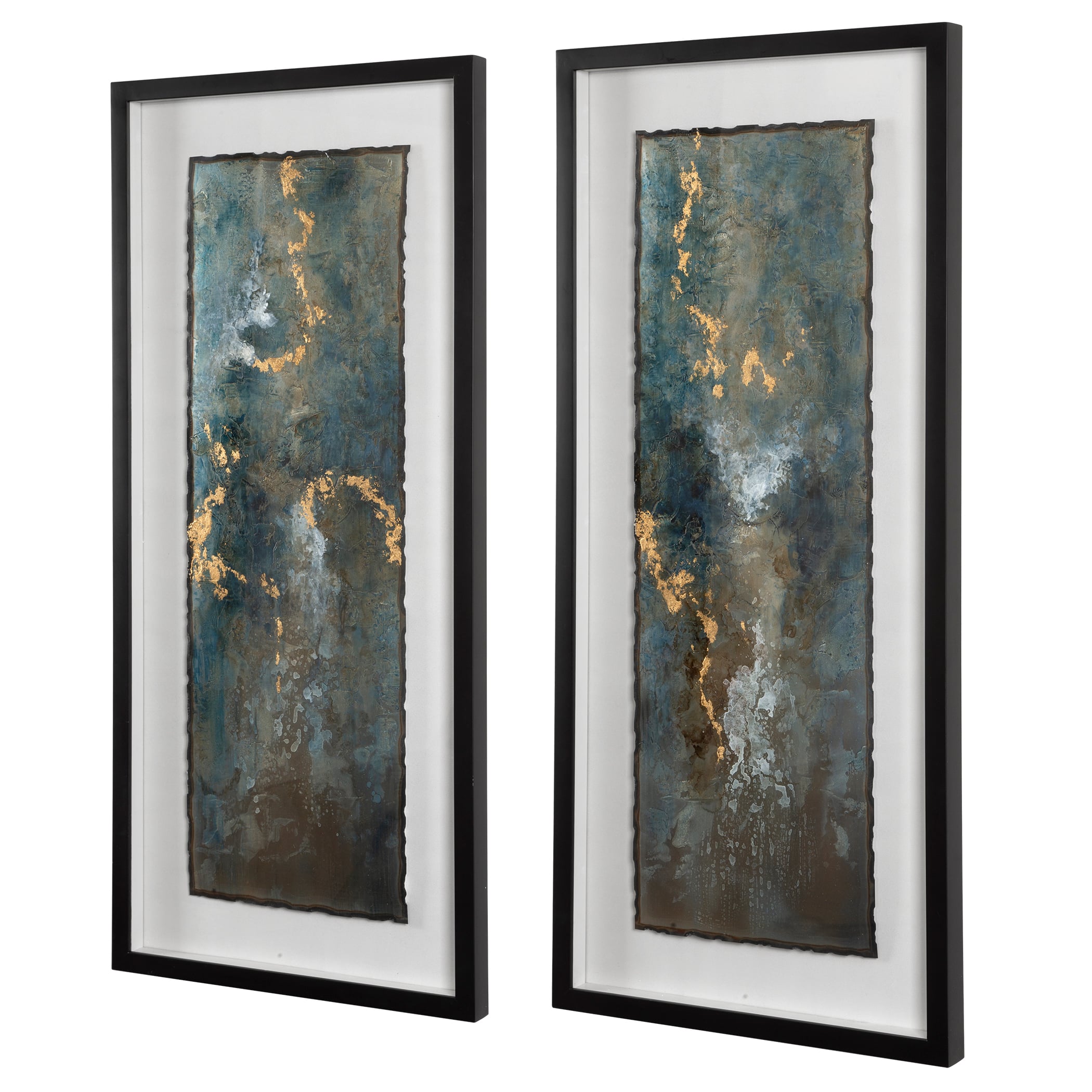 Glimmering Agate Abstract Prints S/2