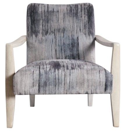 Watercolor Gray Chenille Accent Chair