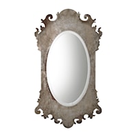 Vitravo Oxidized Silver Oval Mirror
