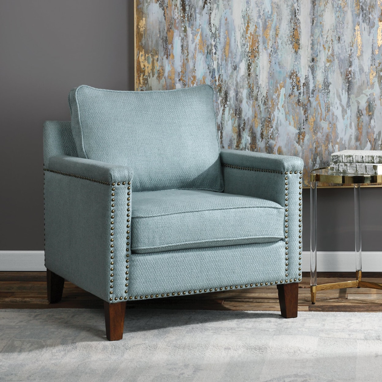 Uttermost Accent Furniture - Accent Chairs Charlotta Sea Mist Accent Chair