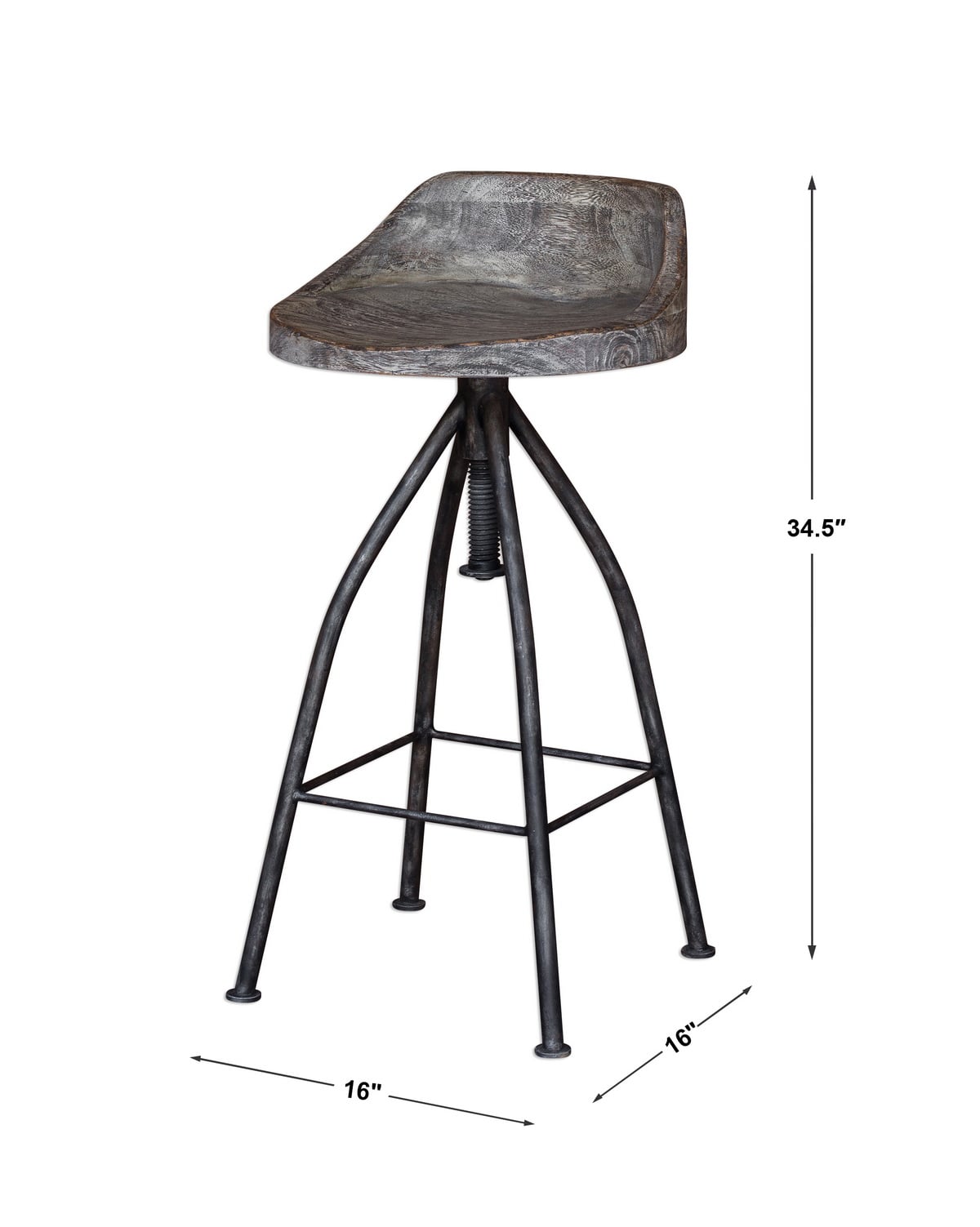 Uttermost Accent Furniture - Stools Kairu Wooden Bar Stool