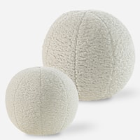 Capra Ball Sheepskin Pillows, S/2