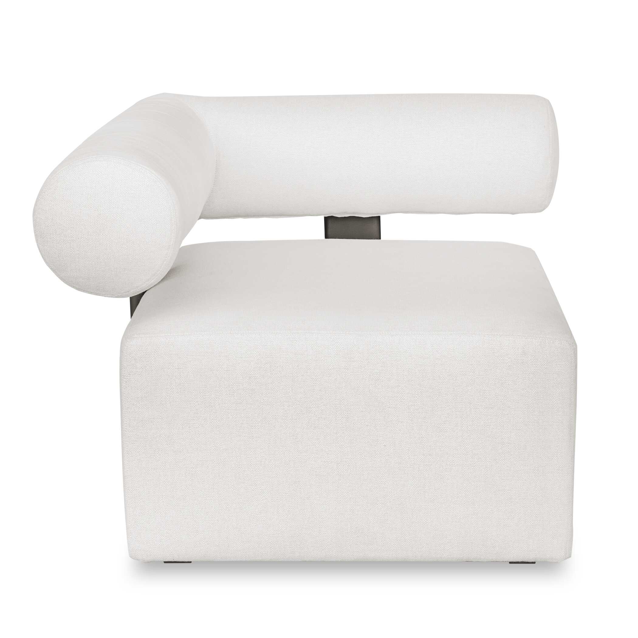 Bolster Back White Outdoor Corner Sofa