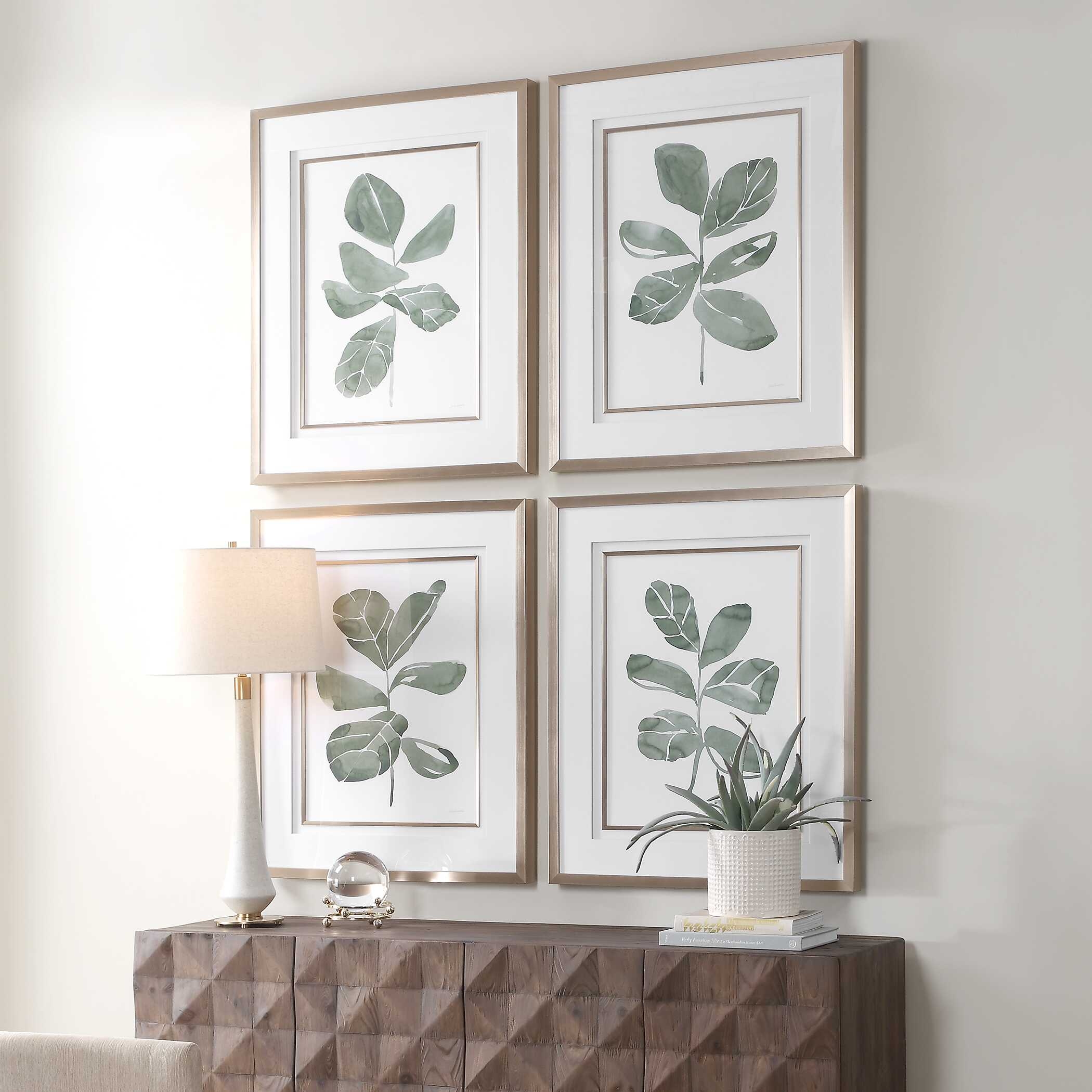 Fiddle Head Leaf Botanical Prints Set/4