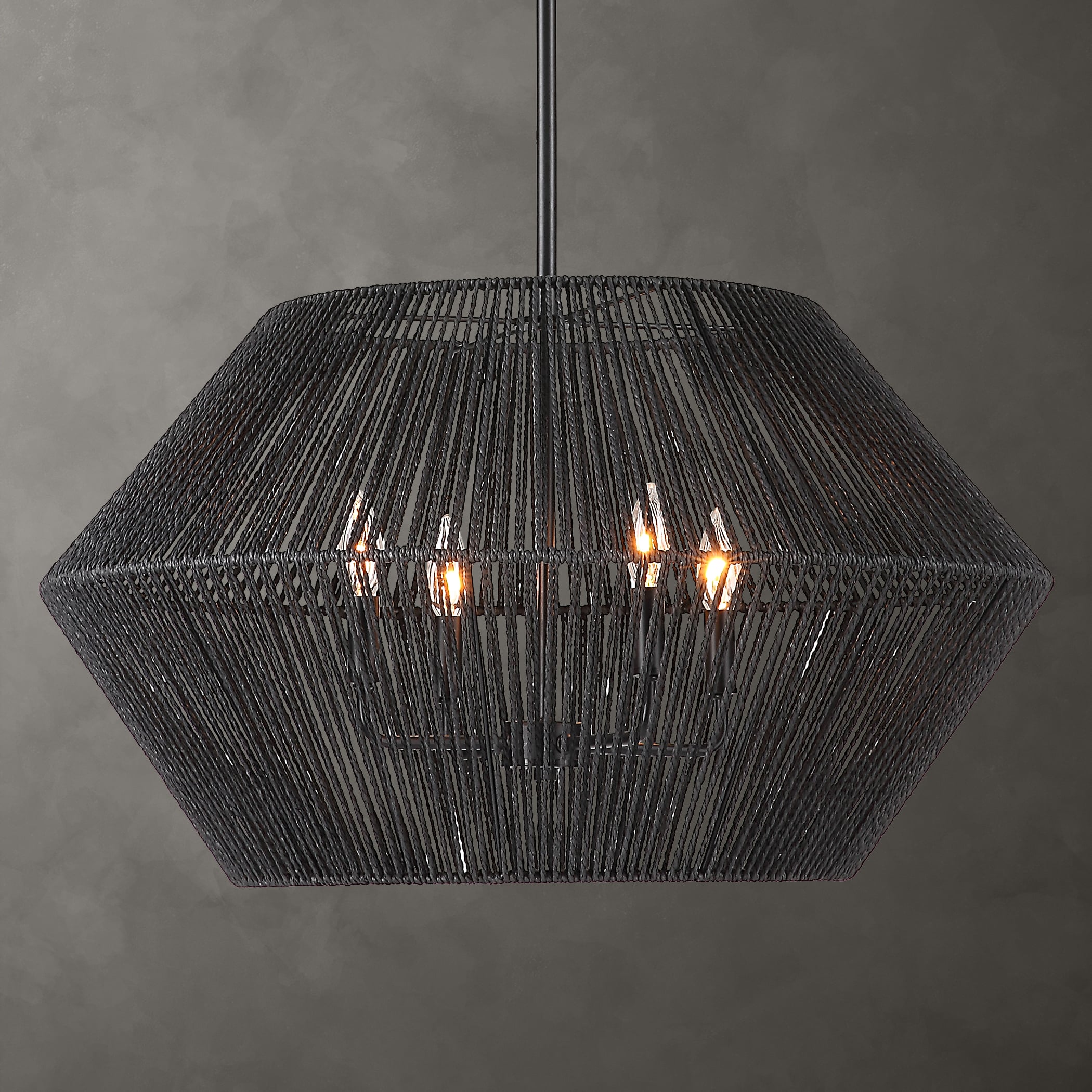 Uttermost Suva Suva 4 Light Black Rope Pendant