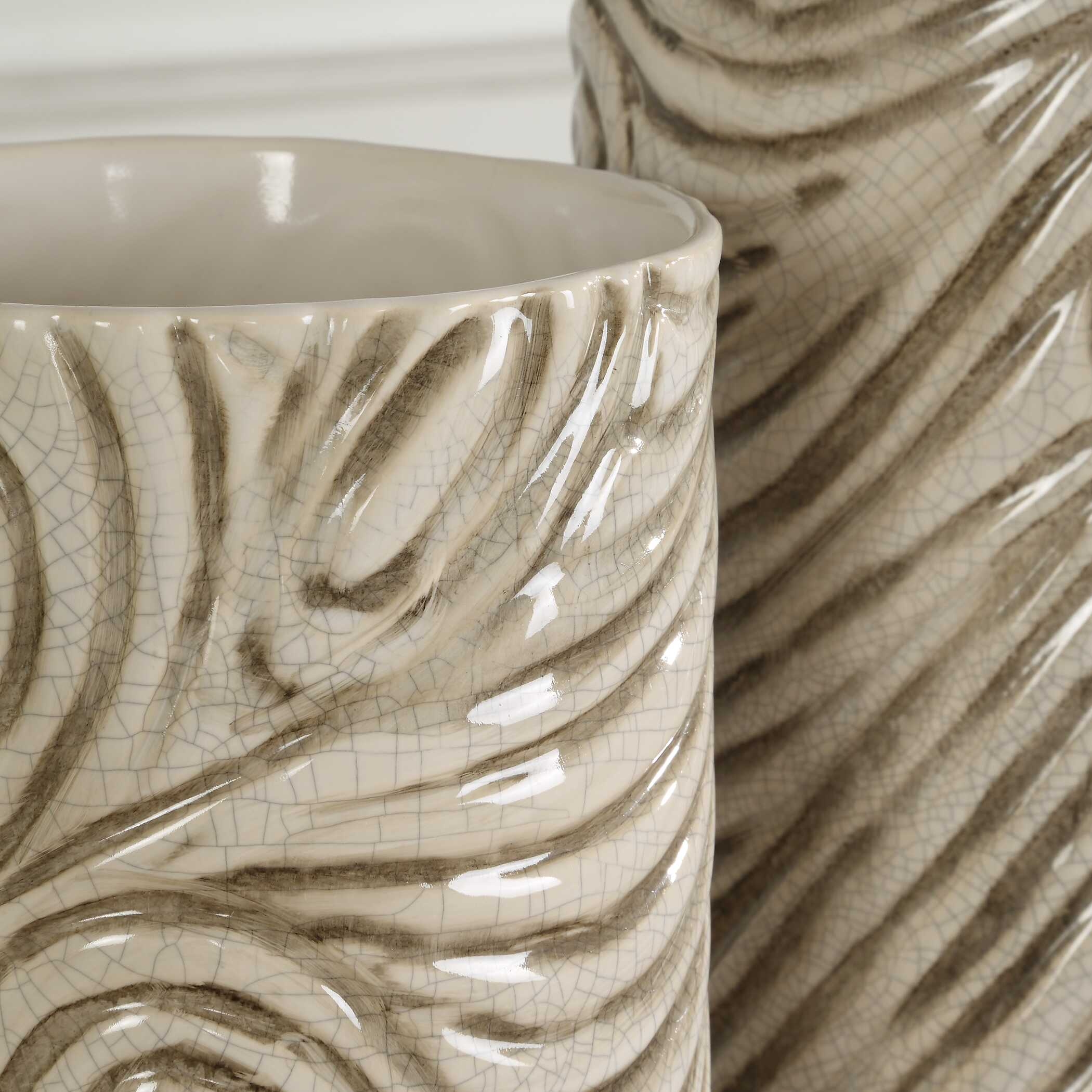 Timber Swirl Earth Tone Vases