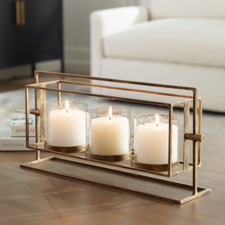 Wenman Gold Triple Candleholder