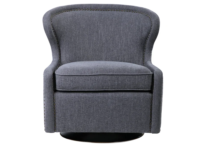 Accent Furniture - Accent Chairs Biscay Swivel Chair by Uttermost at Swann's Furniture & Design