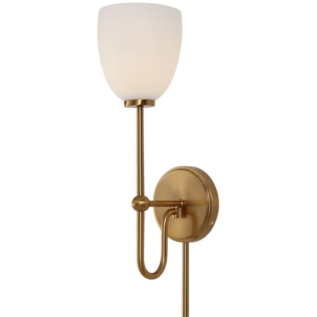 Trophy 1 Light Brass Sconce