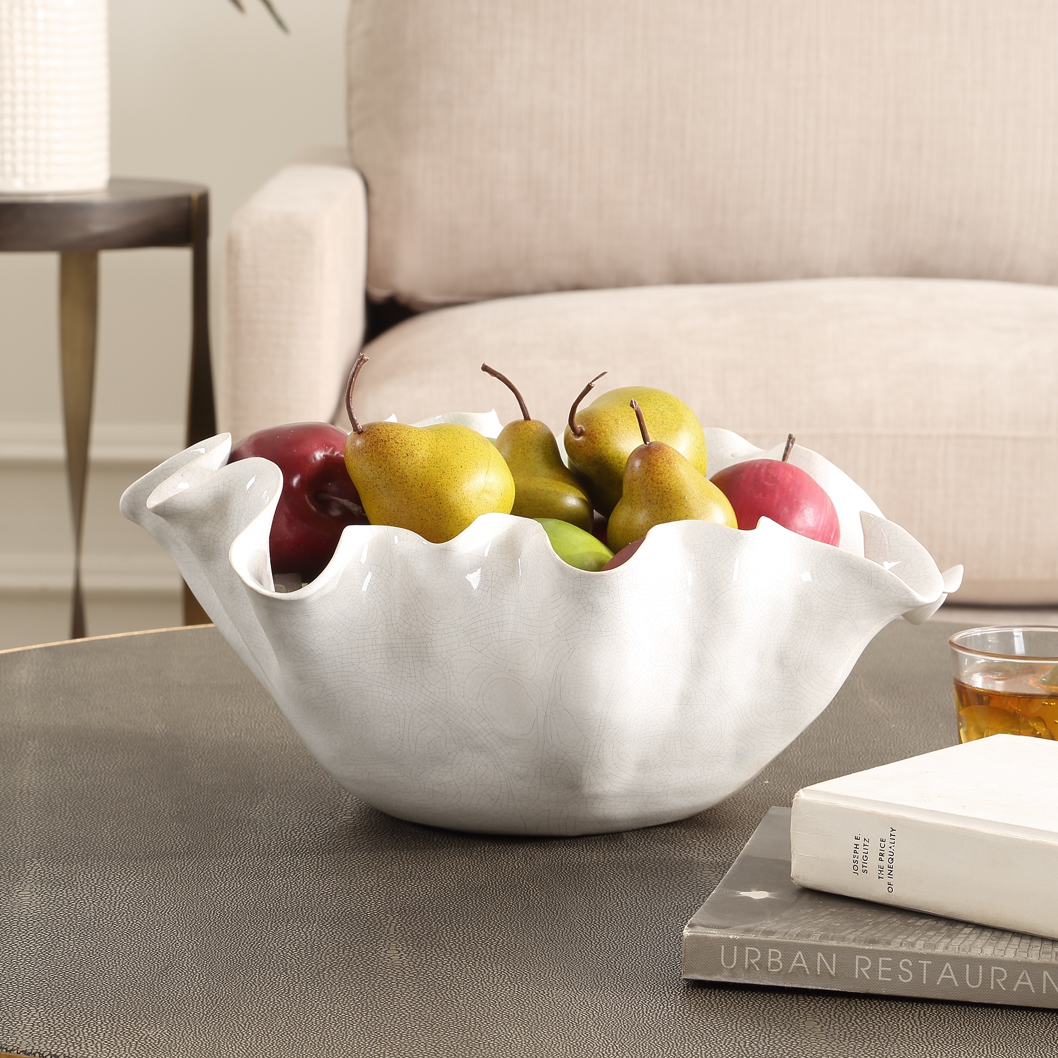 Ruffle White Bloom Bowl