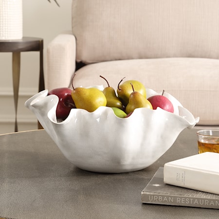 Ruffle White Bloom Bowl