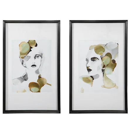 Organic Portrait Framed Prints, S/2