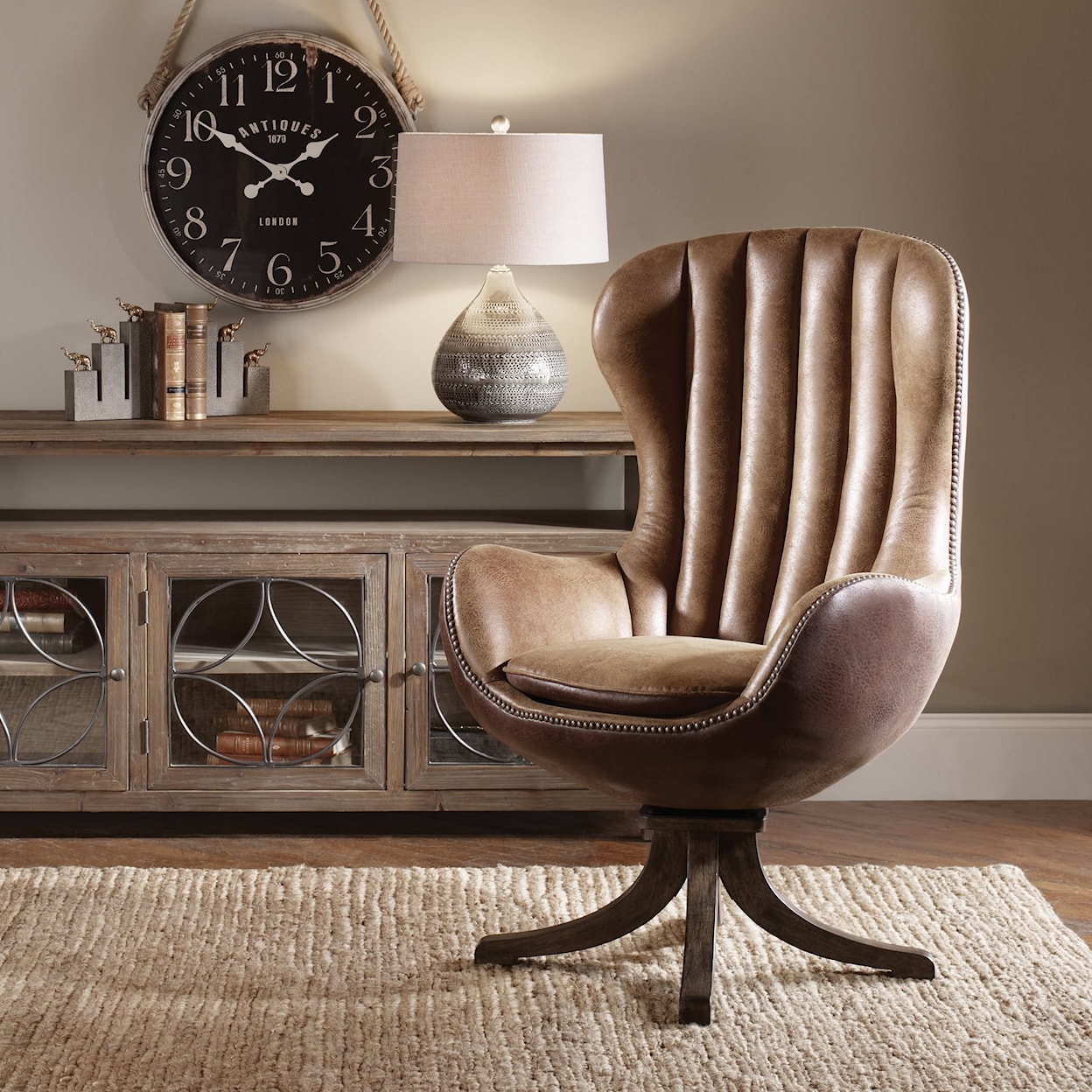 Uttermost Accent Furniture - Accent Chairs Garrett Mid-century Swivel Chair
