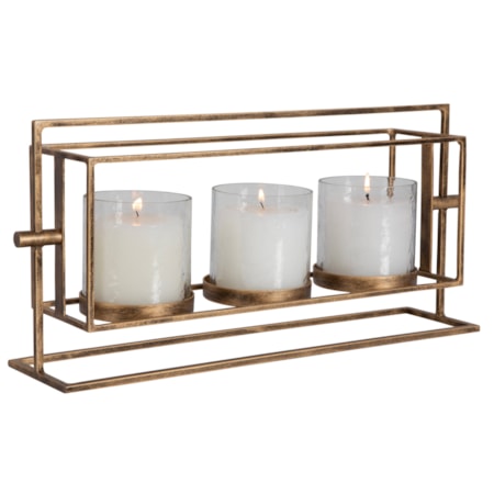 Wenman Gold Triple Candleholder