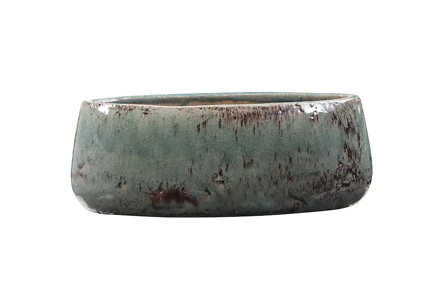 Accessories Tenzin Aqua Blue Bowl by Uttermost at Town and Country Furniture 