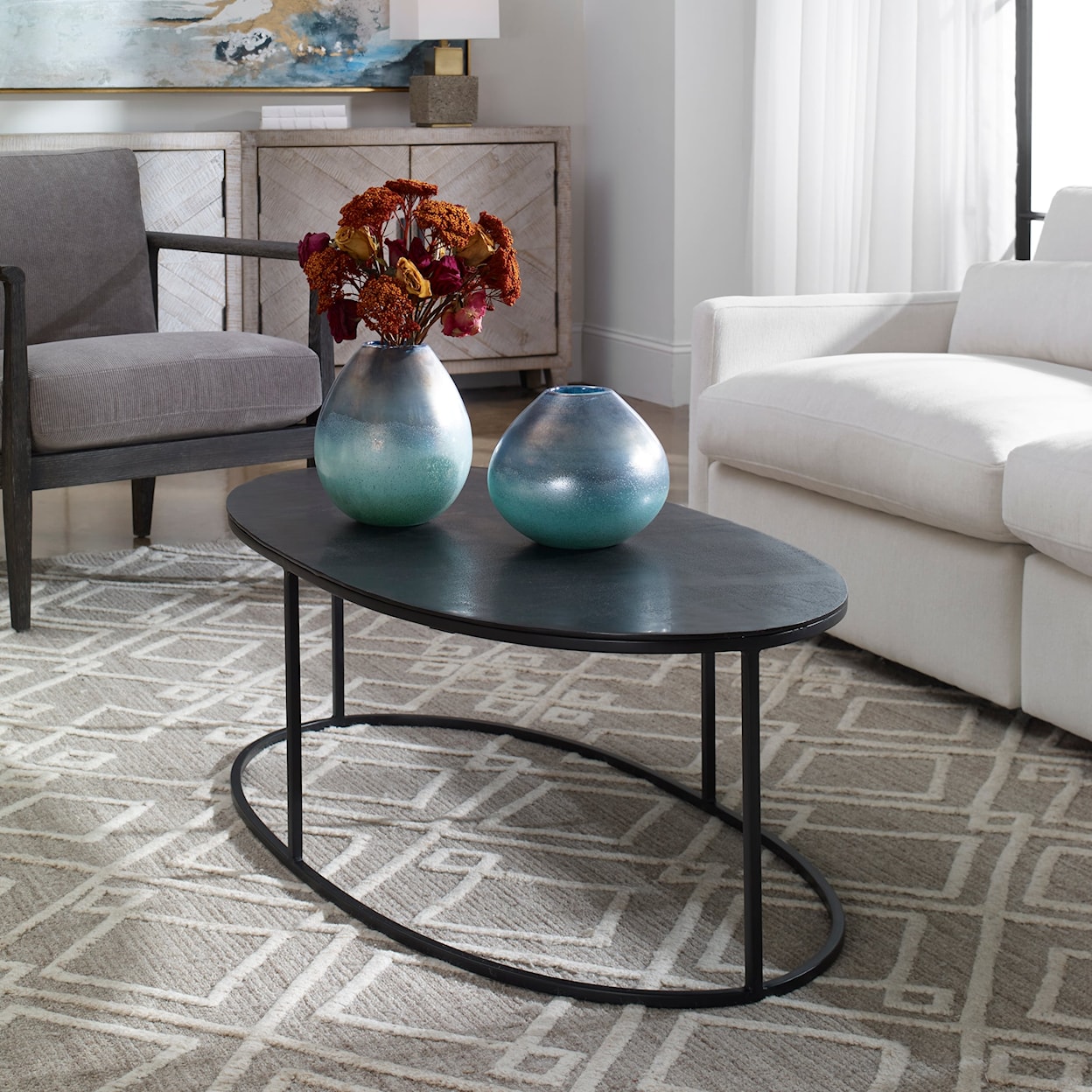 Uttermost Accent Furniture - Occasional Tables Coreene Oval Coffee Table