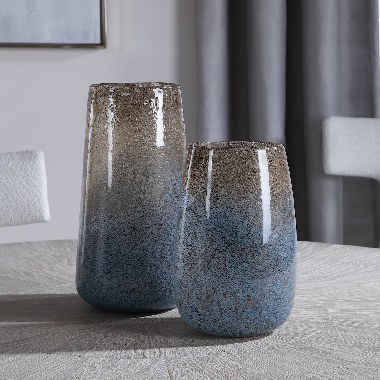 Uttermost Accessories - Vases and Urns Ione Seeded Glass Vases, S/2