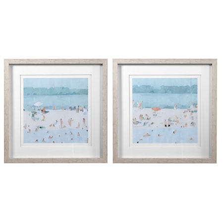 Sea Glass Sandbar Framed Prints, Set/2