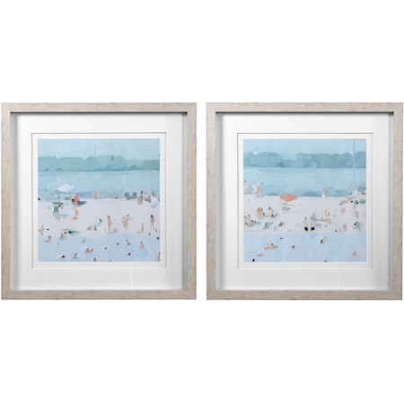 Sea Glass Sandbar Framed Prints, Set/2