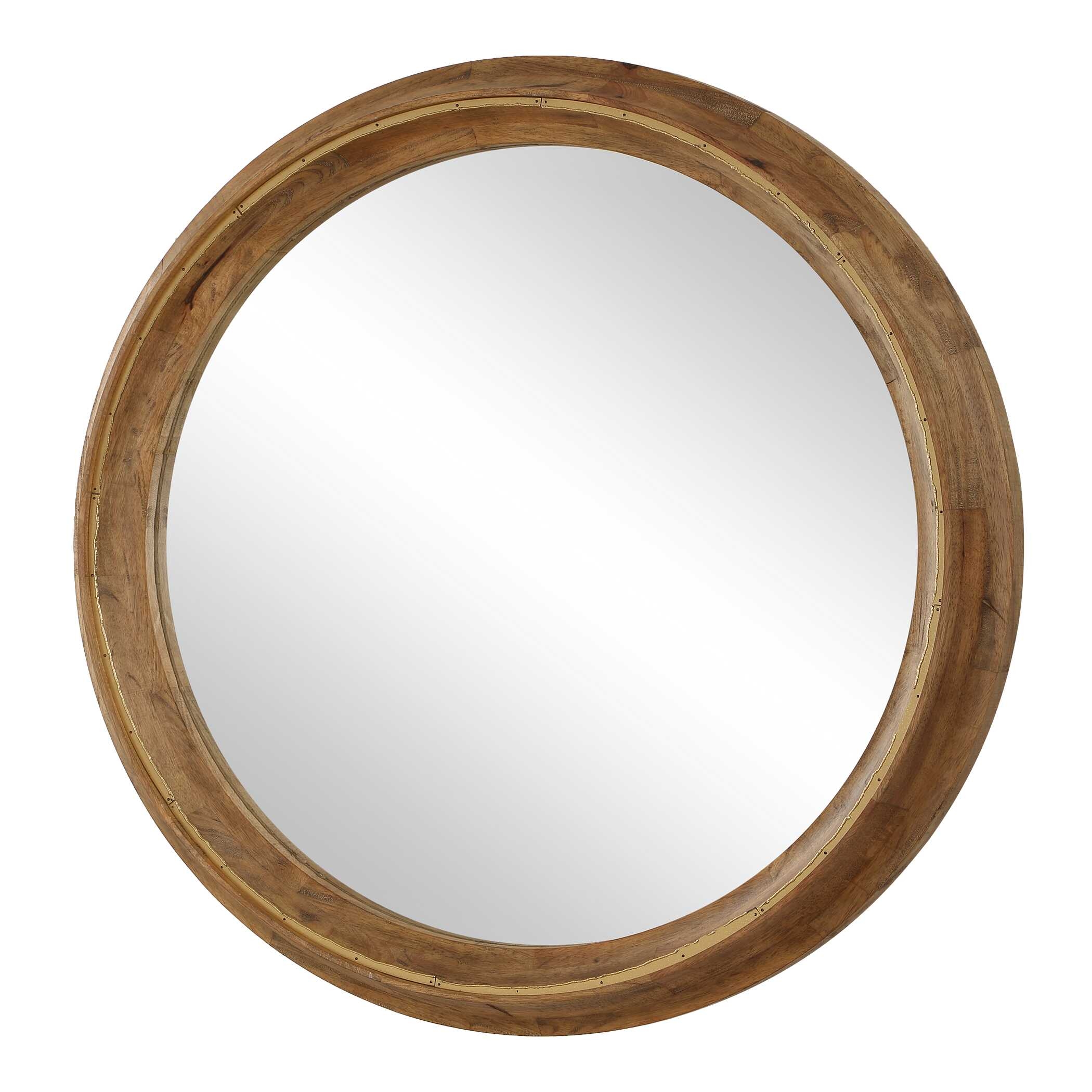 Uttermost Frontier Frontier Round Wood Mirror