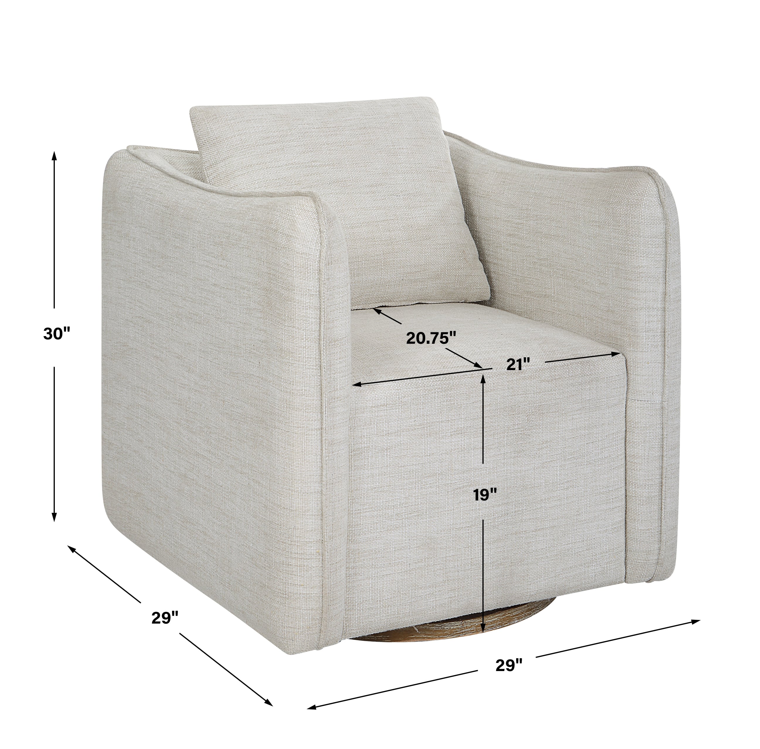 Uttermost Corben Corben White Swivel Armchair
