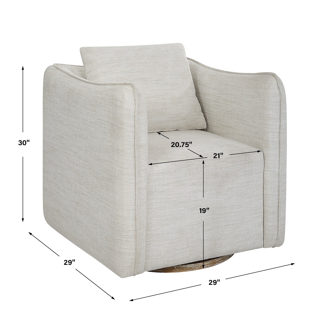 Uttermost Corben Corben White Swivel Armchair